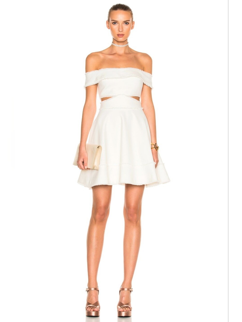 CINQ A SEPT Vanessa Off the Shoulder Cutout Mini Fit & Flare Dress Size 8 Party